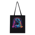 neon pug tote bag