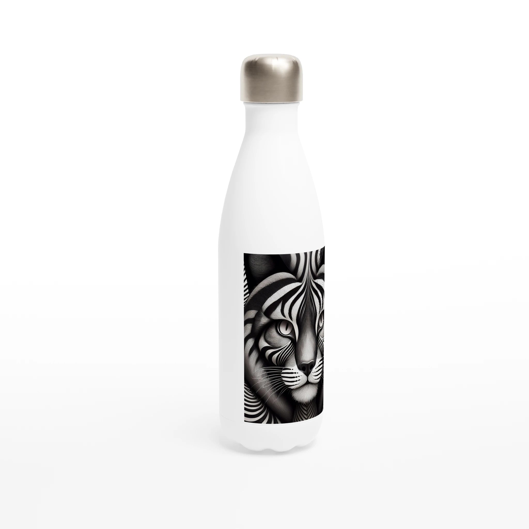 Optical illusion cat 17oz water bottle in gym bag - perfect fitness hydration bottle"