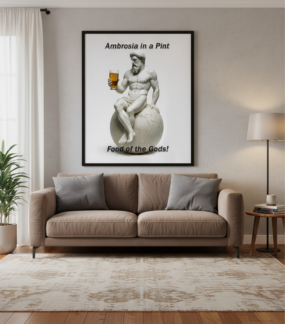 Ambrosia poster in living room