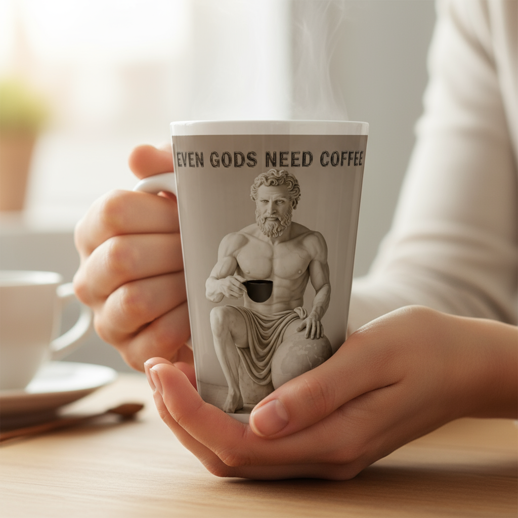 Atlas latte mug close-up