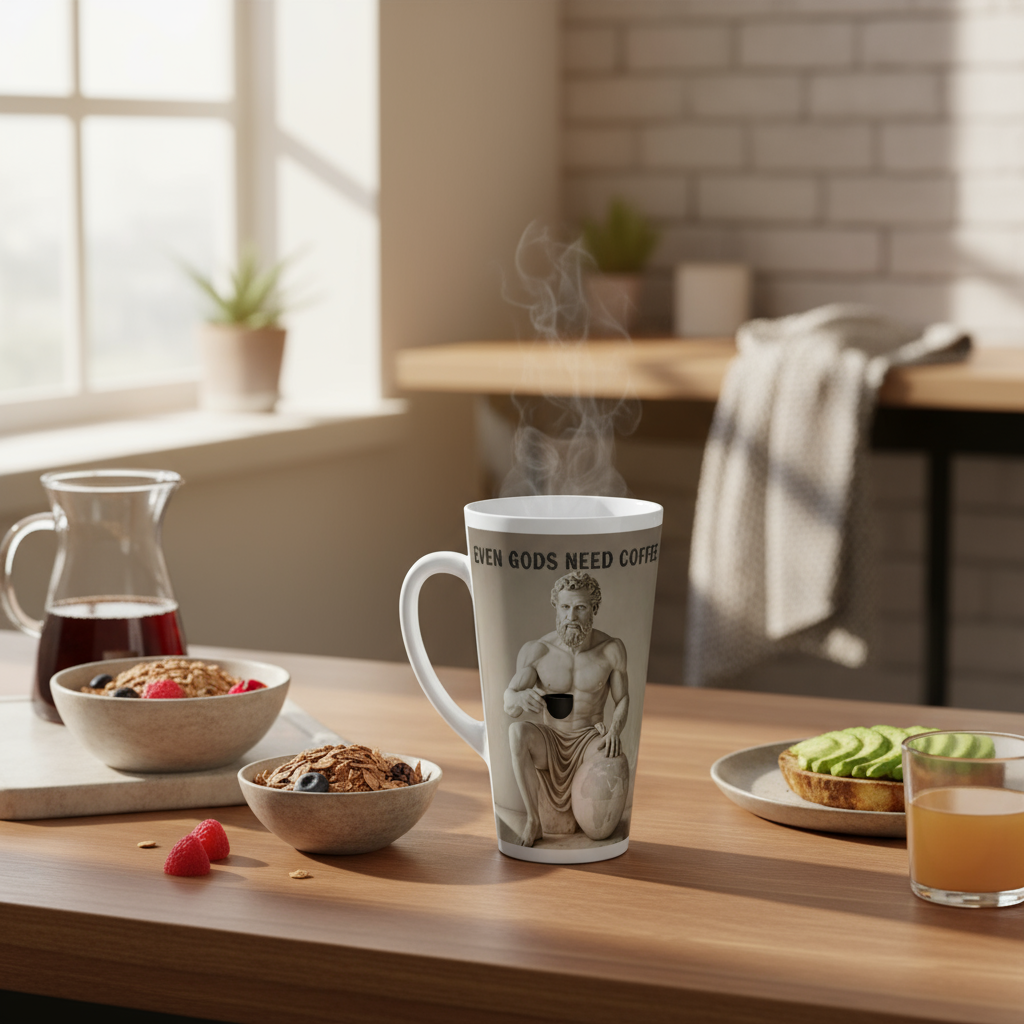 Atlas latte mug in kitchen