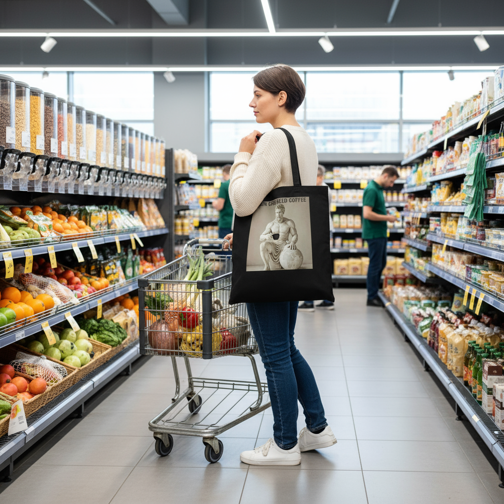 Atlas tote bag grocery shopping