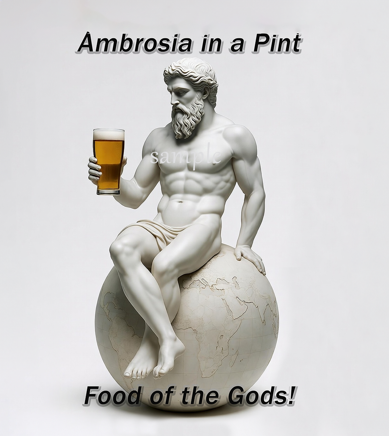 Atlas Ambrosia in a Pint | Food of the Gods Greek Mythology Art Digital Download | Instant Printable