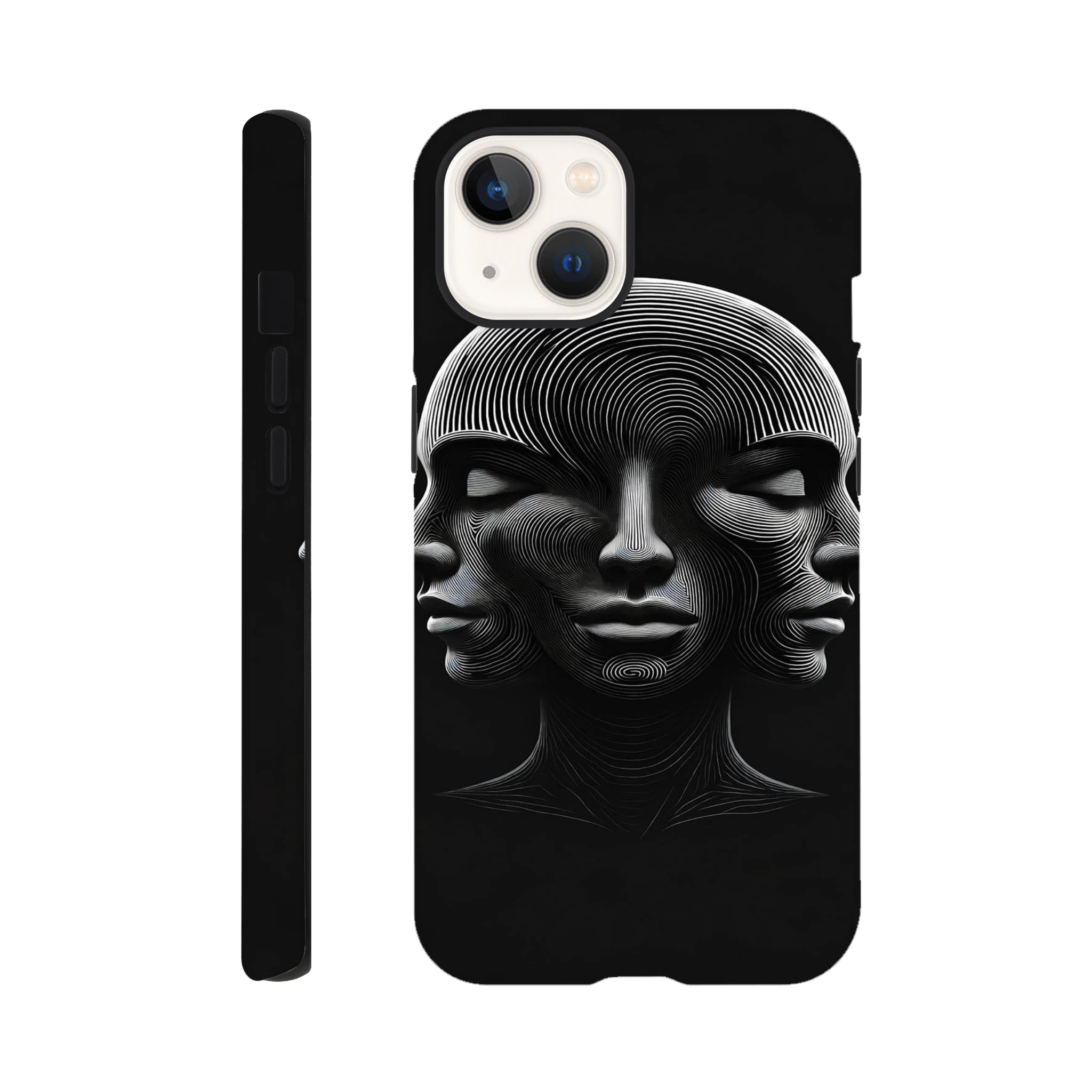 Optical Illusion 3 Faces iPhone Case - Tough Protective Dual-Layer Case