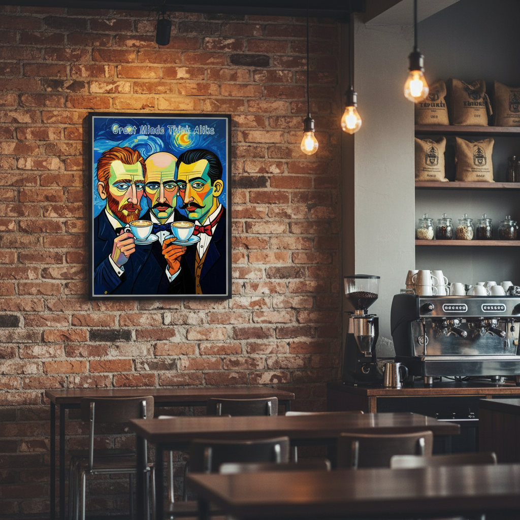 Great Minds poster in cafe