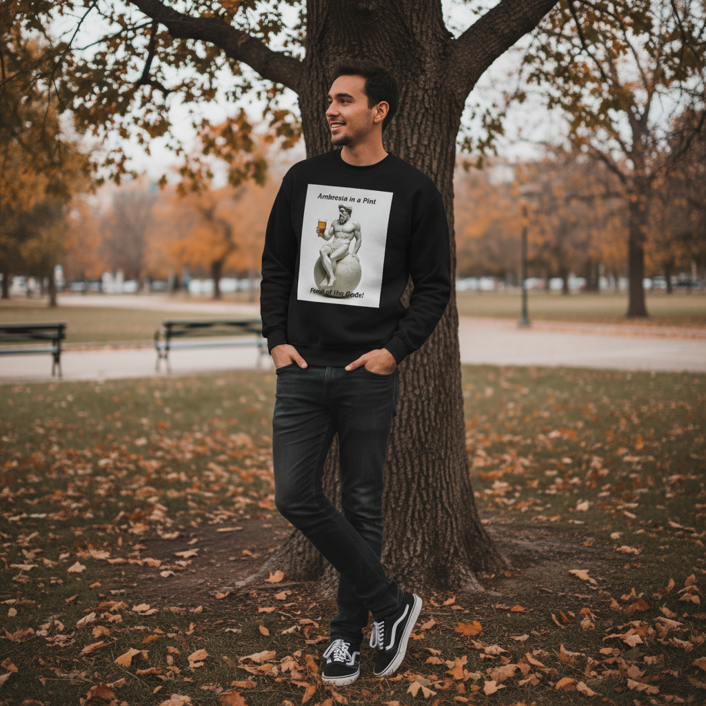 Atlas drinking nectar sweatshirt outdoor casual - cozy mythology style