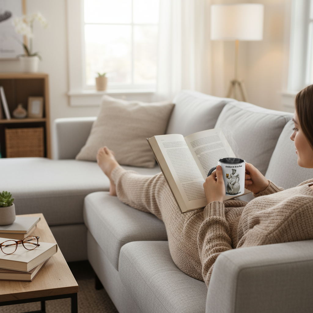 Atlas Ambrosia 11oz mug cozy home - relaxing with Greek mythology design