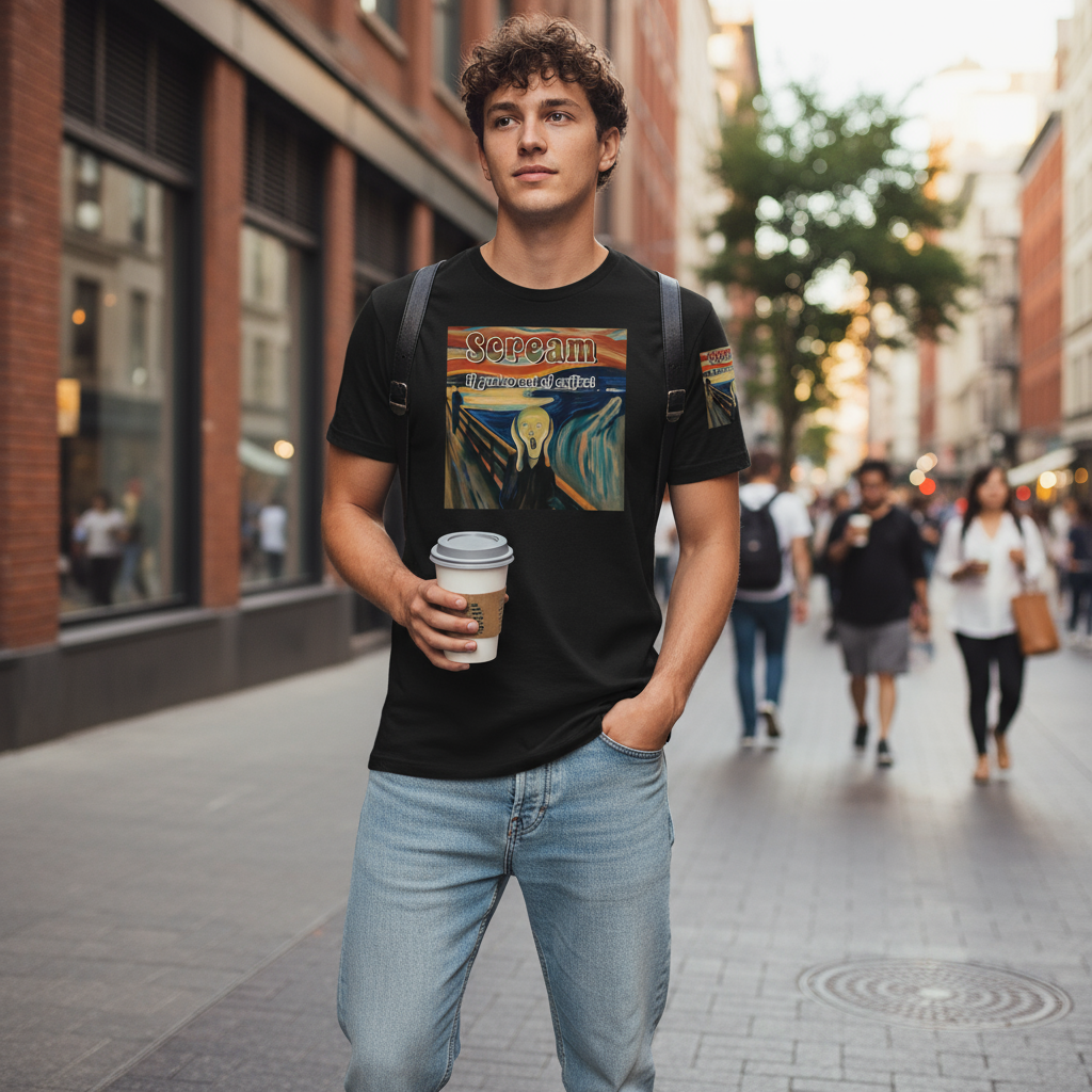 Scream If You're Out of Coffee t-shirt street style - casual unisex cotton tee