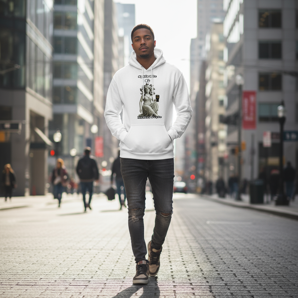 Medusa white hoodie street style