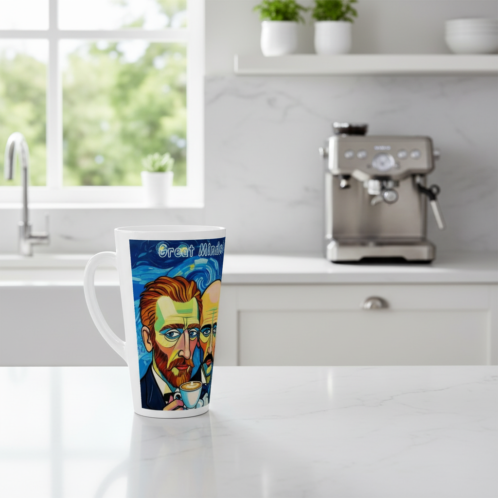 White latte mug in kitchen
